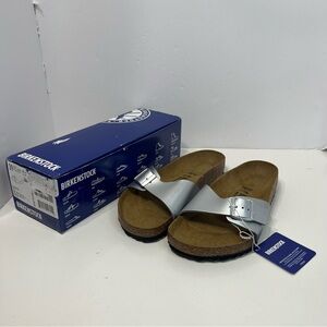BIRKENSTOCK MADRID BS silver sandals shoes size 39 or womens US 8 or men’s 6